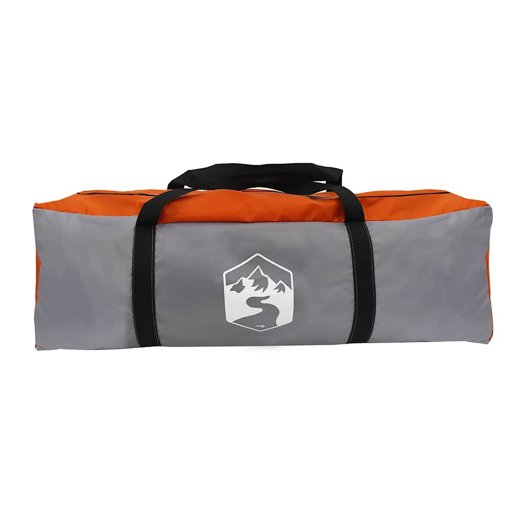 Camping Tent 4 Persons Gray and Orange Waterproof