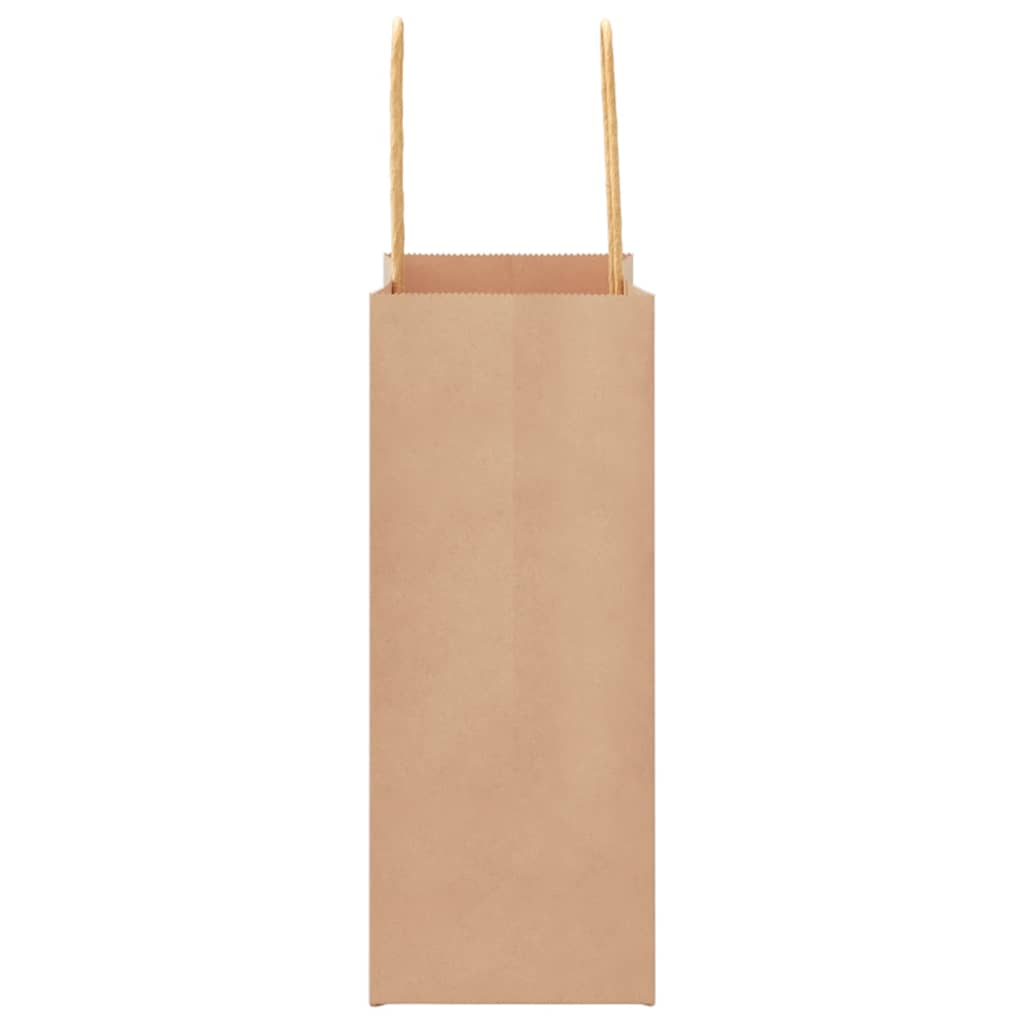 Paper carrier bags 50 pcs. with handles brown 15x8x21 cm