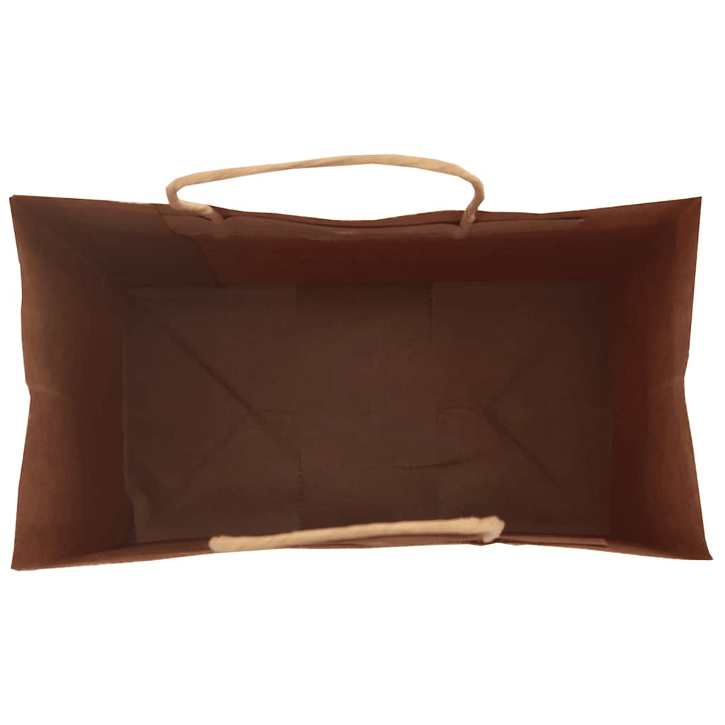 Paper carrier bags 50 pcs. with handles brown 15x8x21 cm