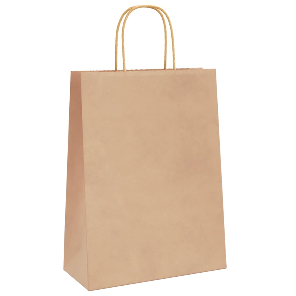 Paper carrier bags 50 pcs. with handles Brown 26x12x35 cm