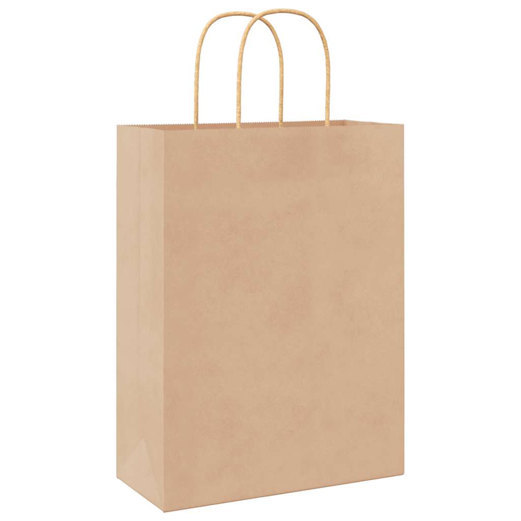 Paper carrier bags 50 pcs. with handles Brown 26x12x35 cm