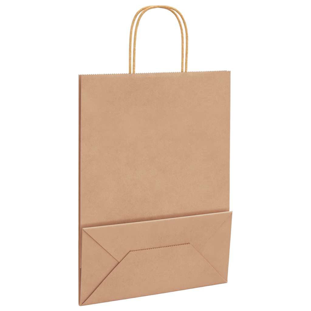 Paper carrier bags 50 pcs. with handles Brown 26x12x35 cm