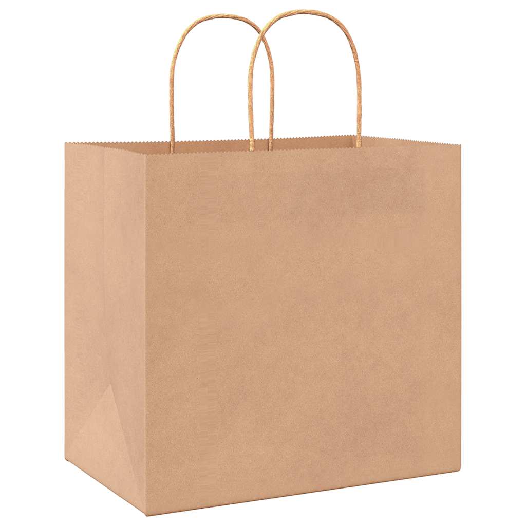Papiertragetaschen 50 Stk. mit Henkeln Braun 26x17x25 cm