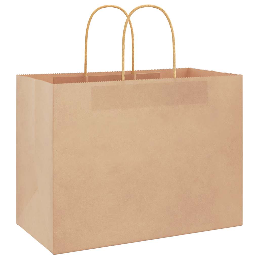 Paper carrier bags 50 pcs. with handles brown 32x17x25 cm