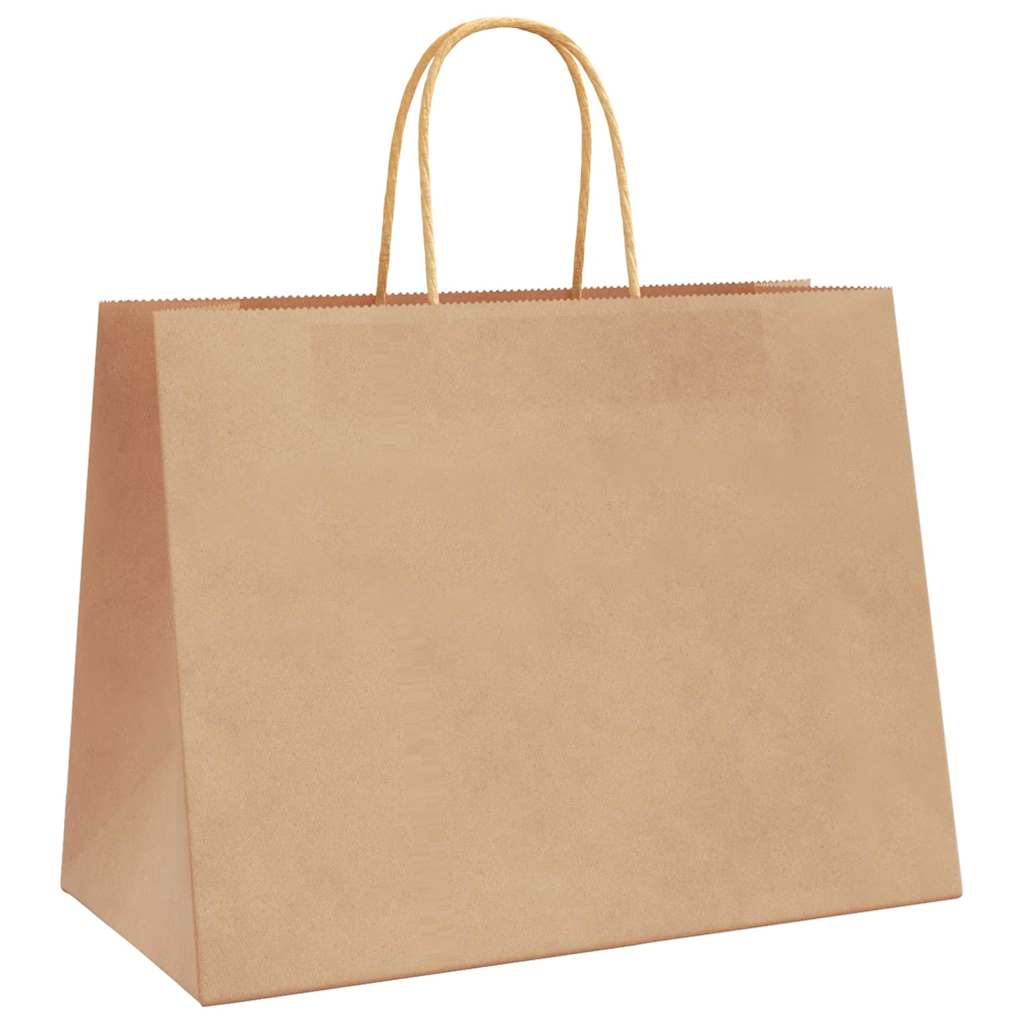 Paper carrier bags 50 pcs. with handles brown 32x17x25 cm