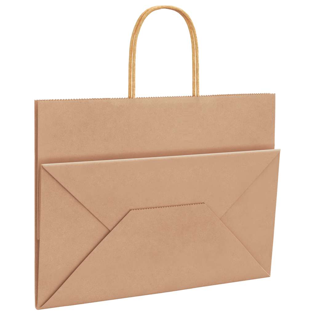 Paper carrier bags 50 pcs. with handles brown 32x17x25 cm
