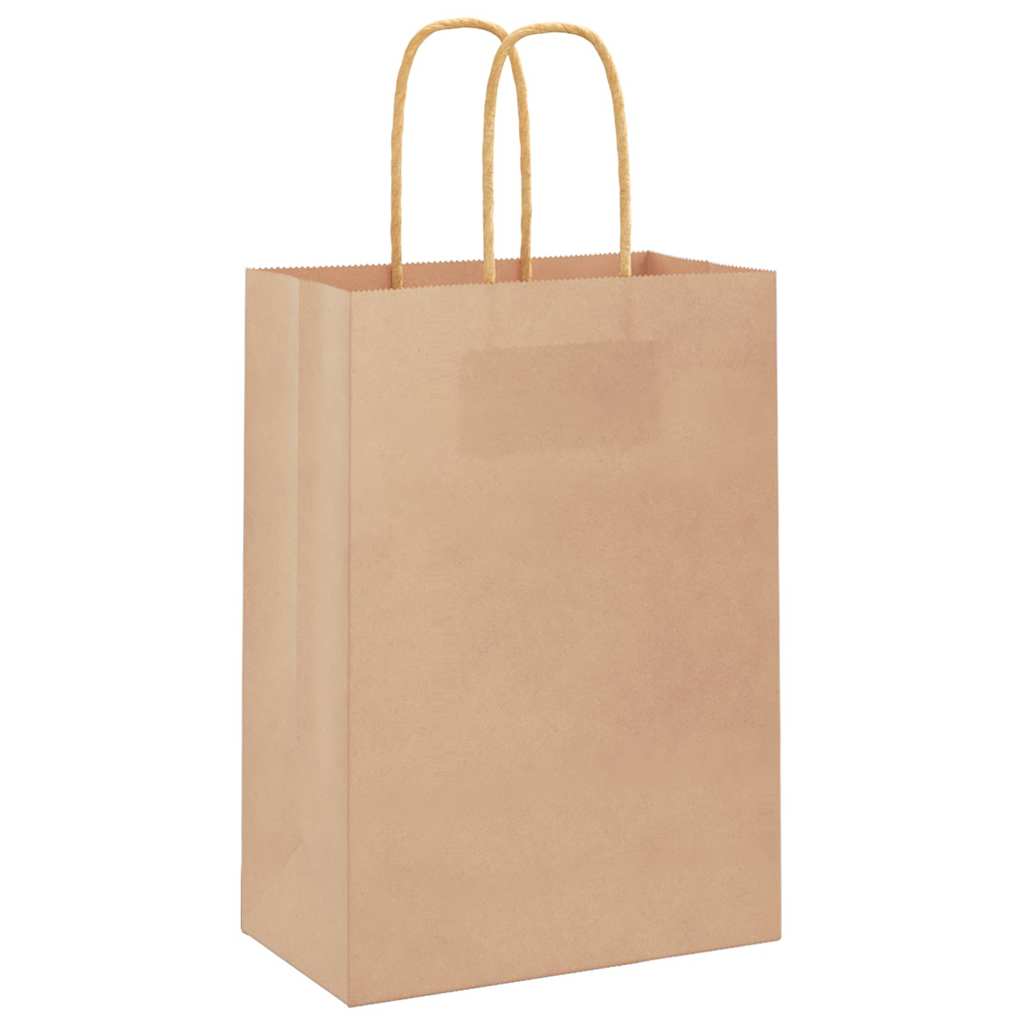 Paper carrier bags 250 pcs. with handles Brown 15x8x21 cm