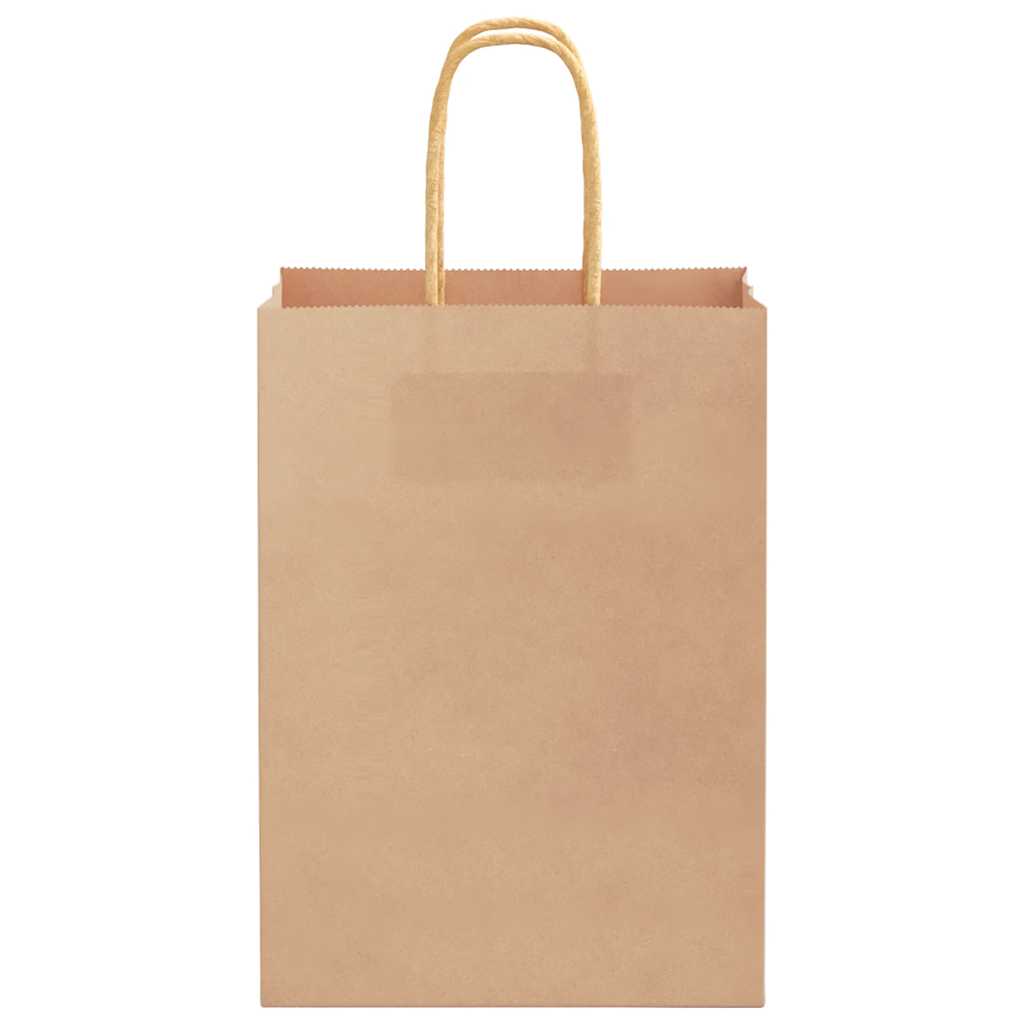 Paper carrier bags 250 pcs. with handles Brown 15x8x21 cm