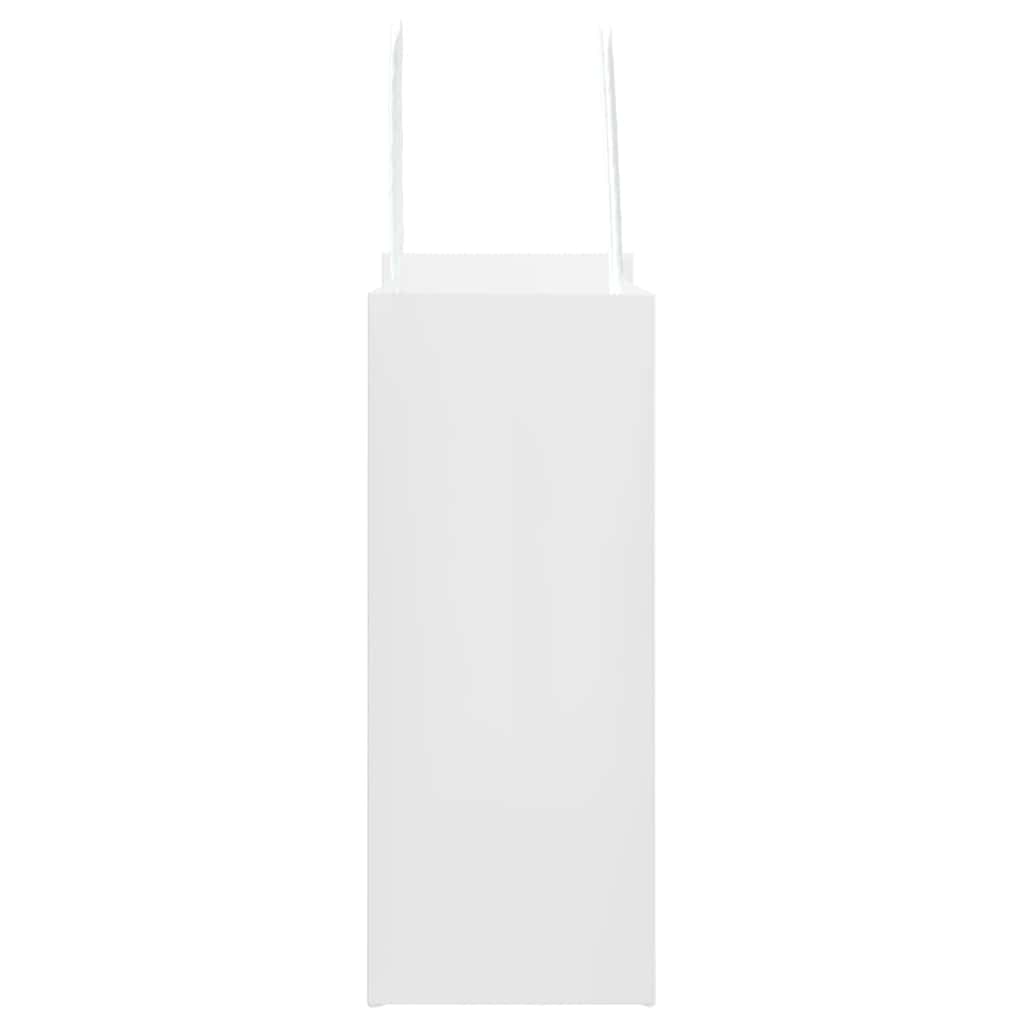 Paper carrier bags 50 pcs. with handles white 15x8x21 cm