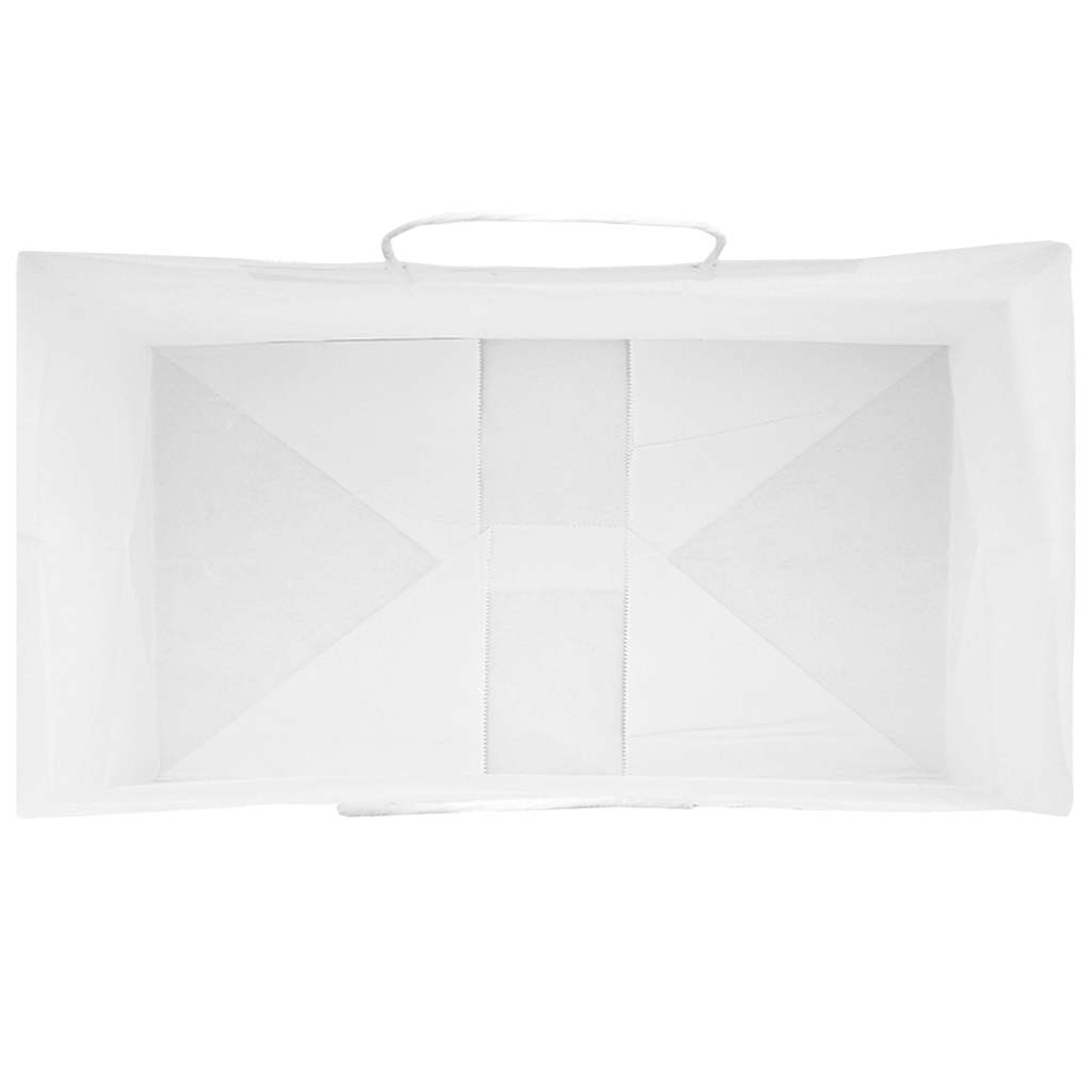 Paper carrier bags 50 pcs. with handles white 15x8x21 cm