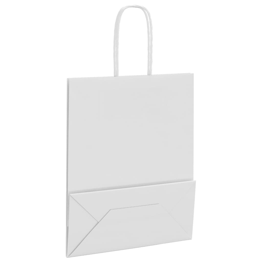 Papiertragetaschen 50 Stk. mit Henkeln Weiß 18x8x22 cm