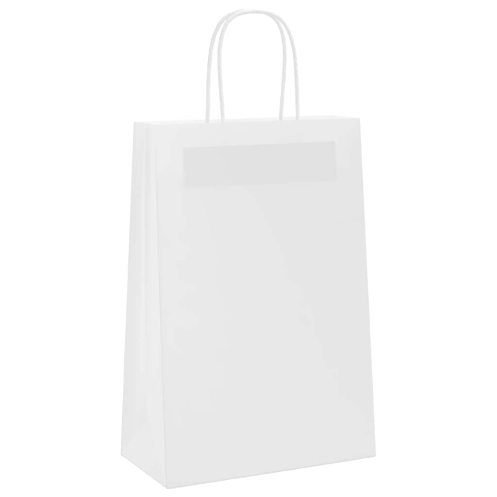 Papiertragetaschen 50 Stk. mit Henkeln Weiß 21x11x31 cm