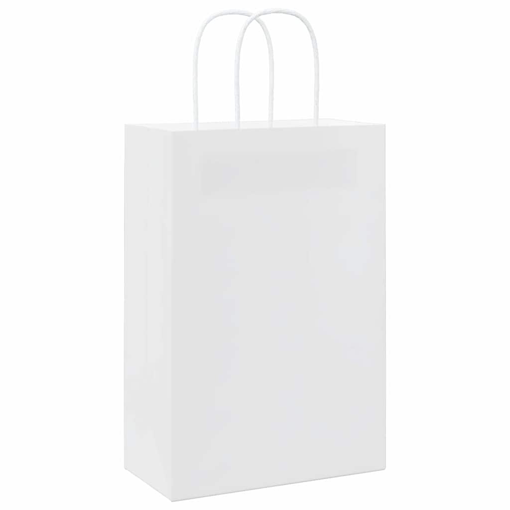 Papiertragetaschen 50 Stk. mit Henkeln Weiß 21x11x31 cm