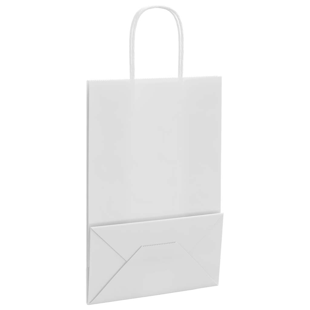 Papiertragetaschen 50 Stk. mit Henkeln Weiß 21x11x31 cm