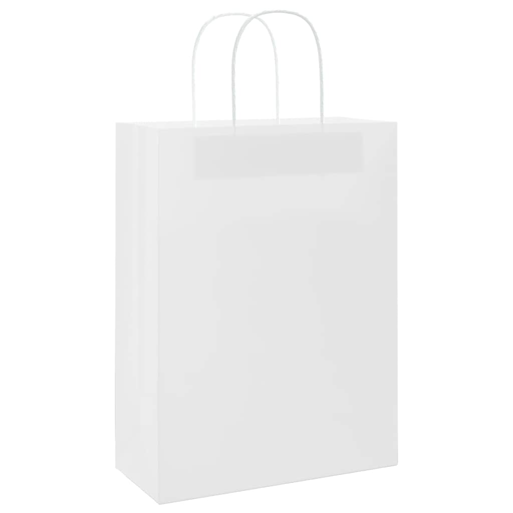 Papiertragetaschen 50 Stk. mit Henkeln Weiß 26x12x35 cm