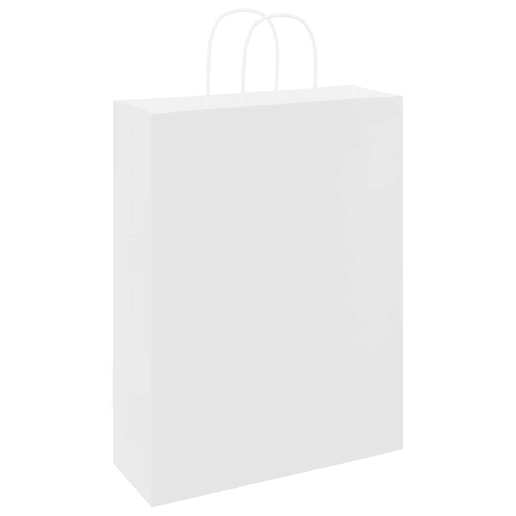 Papiertragetaschen 50 Stk. mit Henkeln Weiß 32x12x42 cm