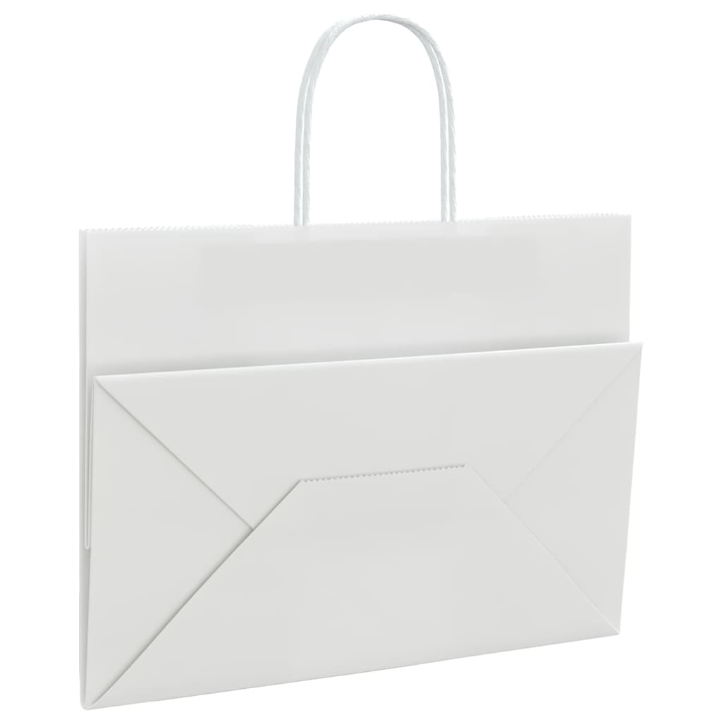Papiertragetaschen 250 Stk. mit Henkeln Weiß 32x17x25 cm