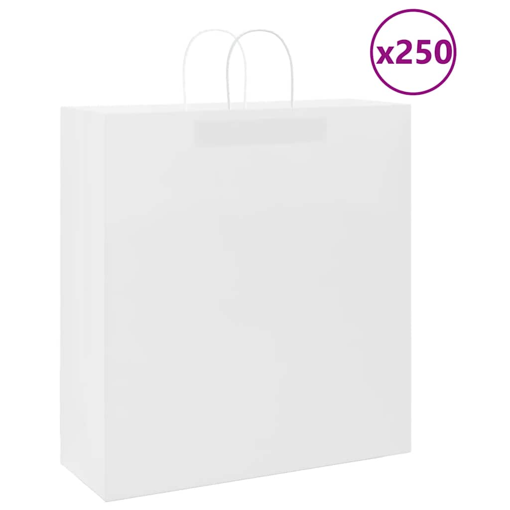 Paper carrier bags 250 pcs. with handles White 45x17x48 cm