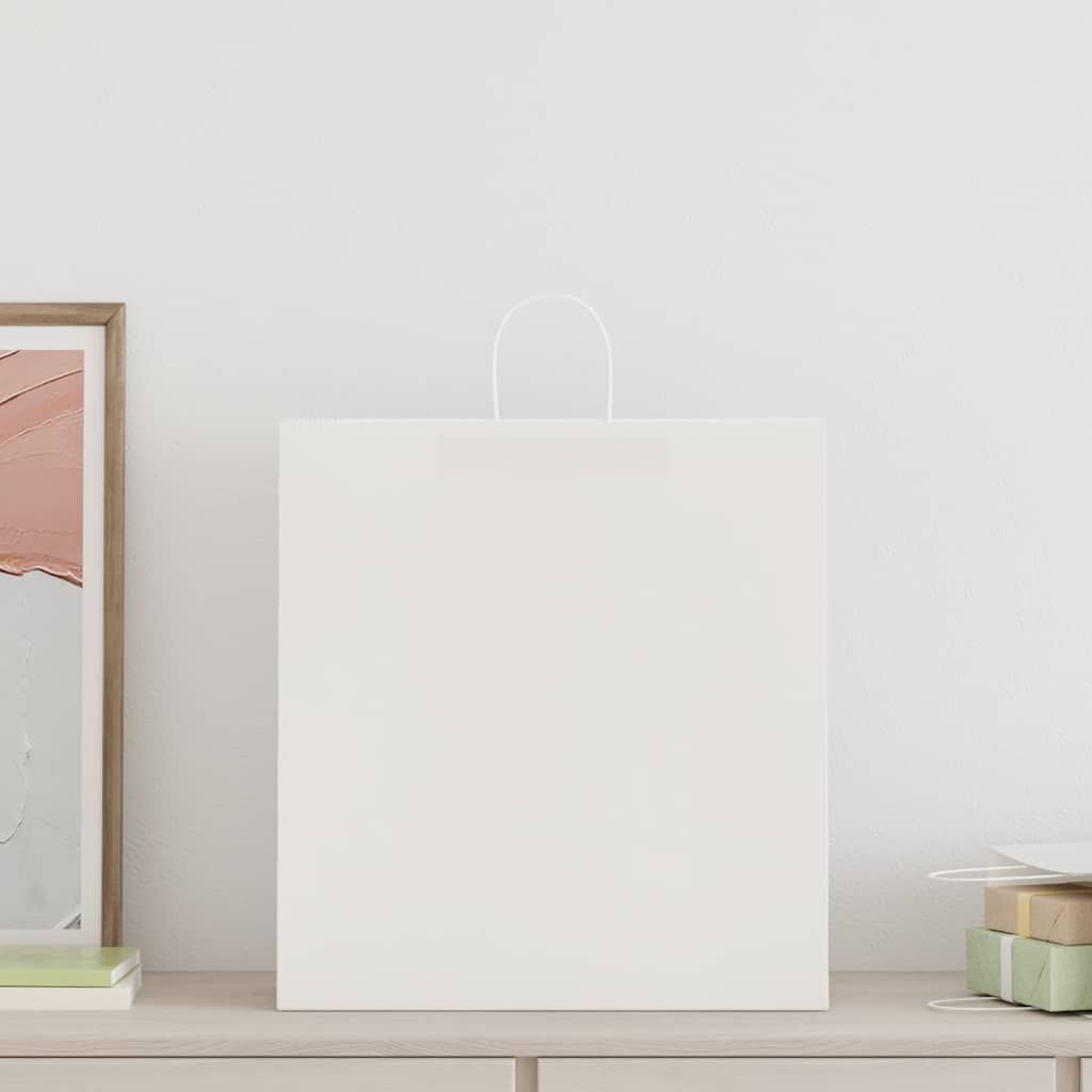 Paper carrier bags 250 pcs. with handles White 45x17x48 cm