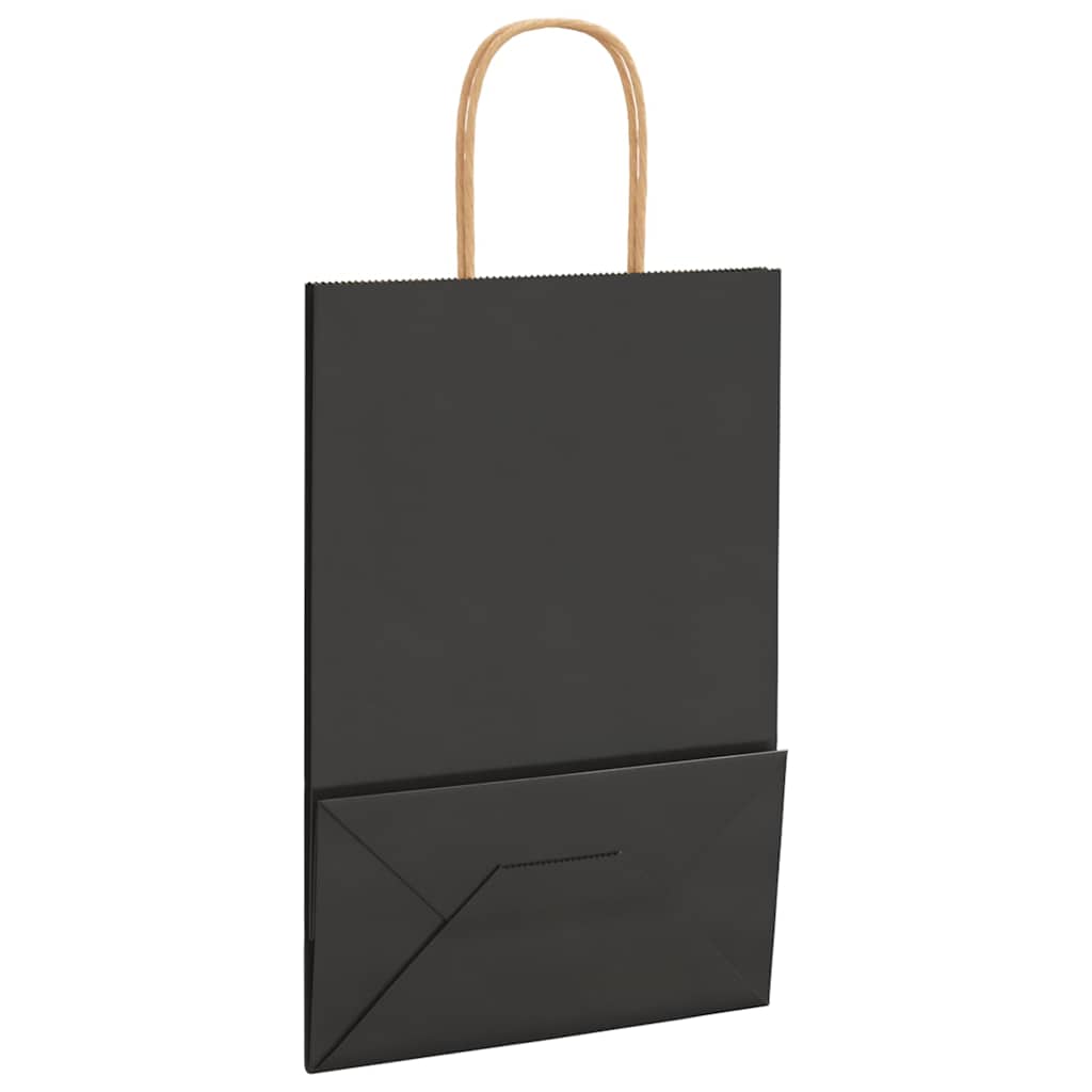 Papiertragetaschen 50 Stk. mit Henkeln Schwarz 21x11x31 cm
