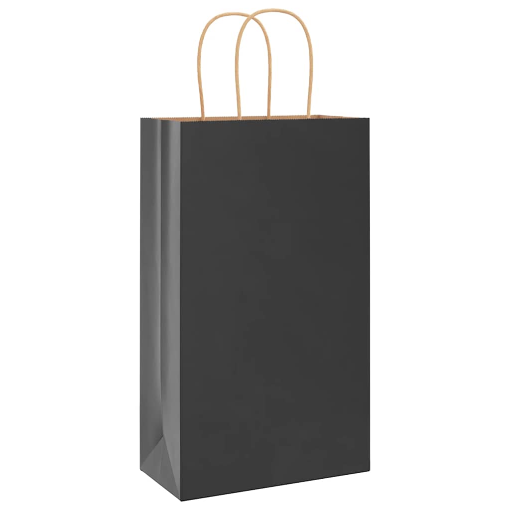 Papiertragetaschen 50 Stk. mit Henkeln Schwarz 21x11x36 cm