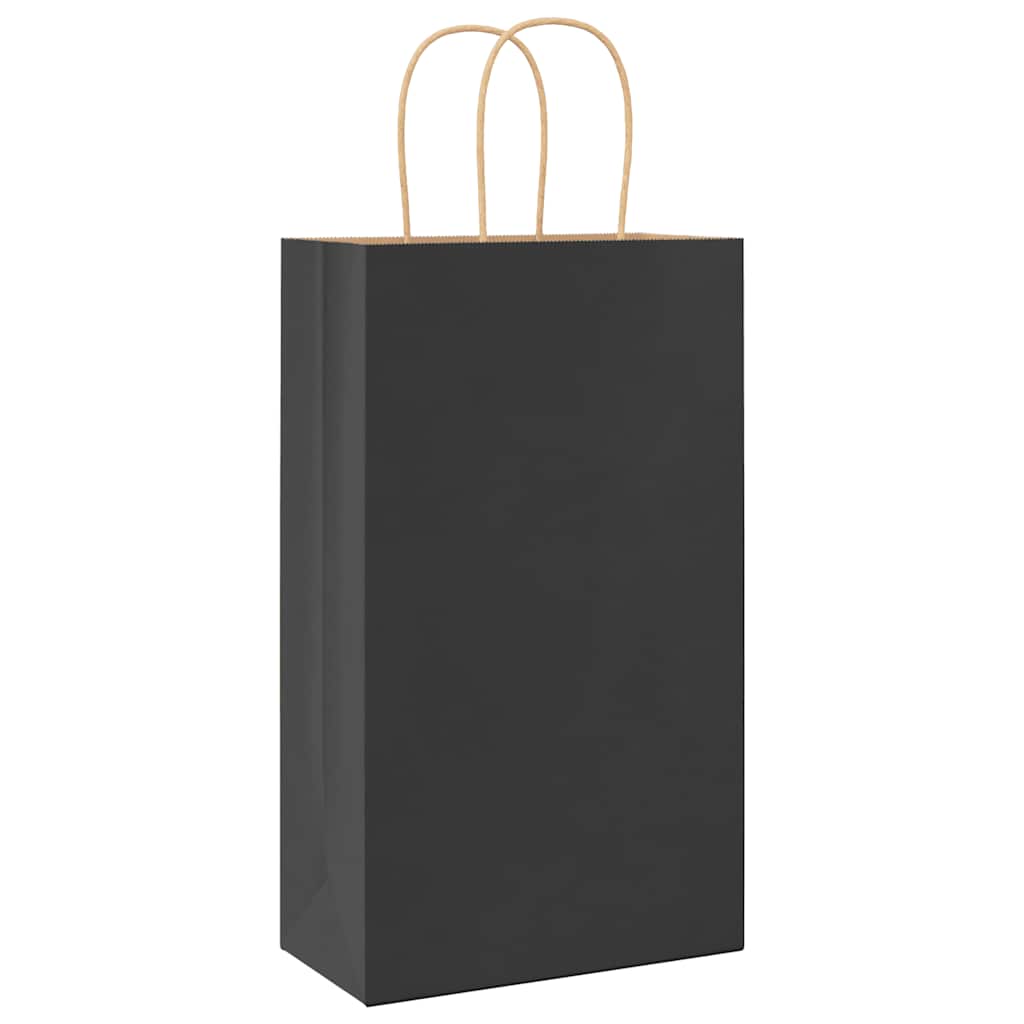 Papiertragetaschen 50 Stk. mit Henkeln Schwarz 21x11x36 cm