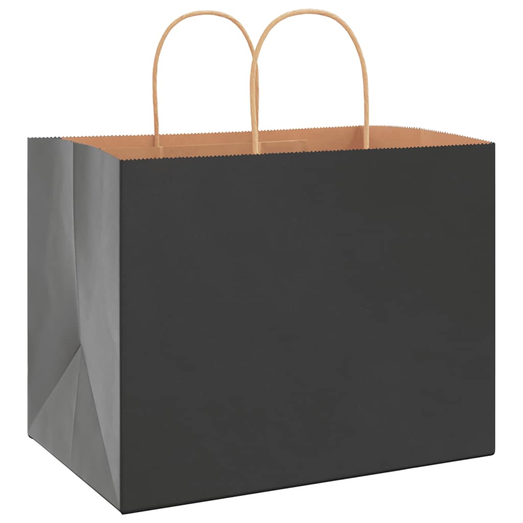 Paper carrier bags 50 pcs. with handles Black 32x22x24 cm