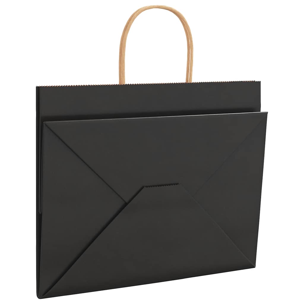 Paper carrier bags 50 pcs. with handles Black 32x22x24 cm