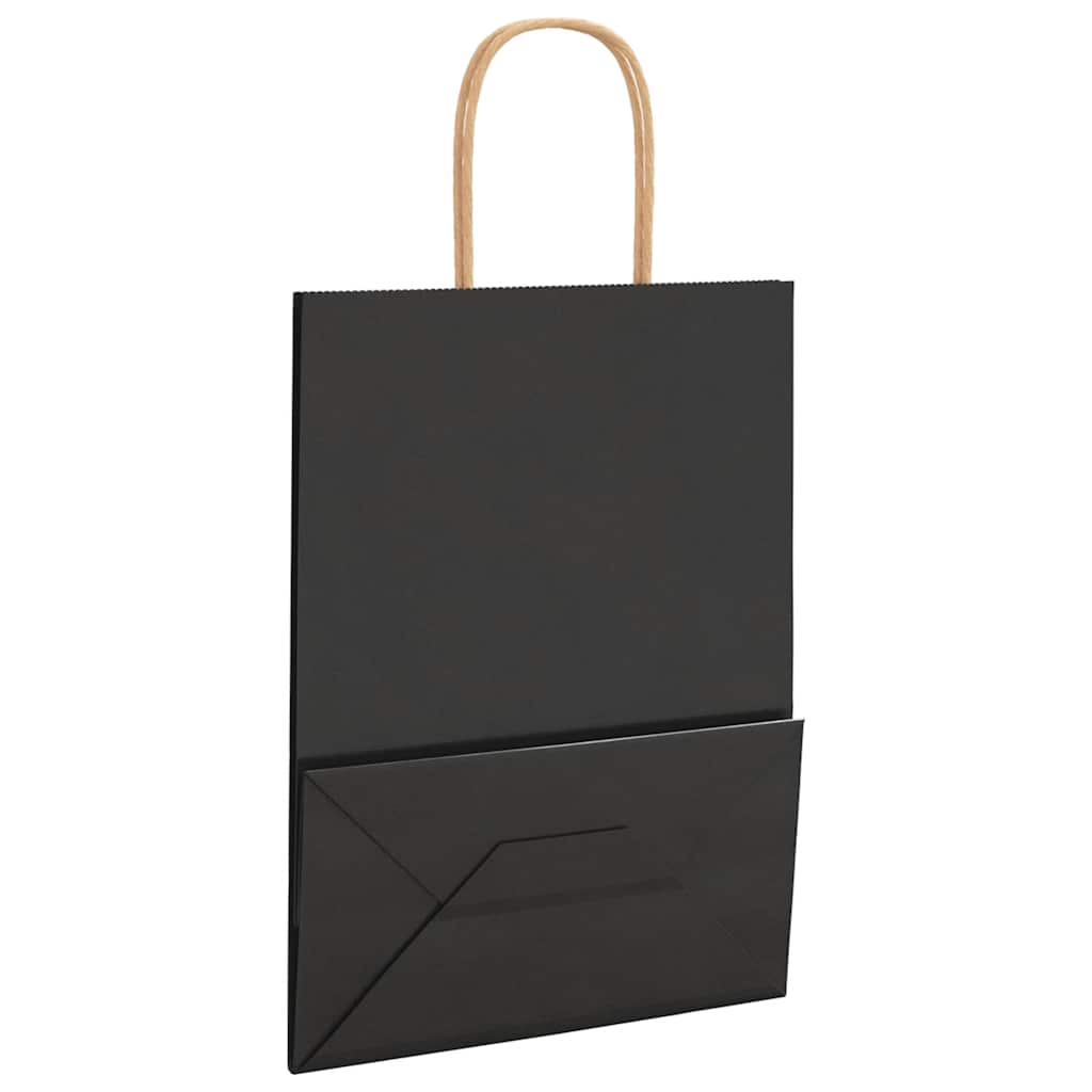 Papiertragetaschen 250 Stk. mit Henkeln Schwarz 21x11x28 cm