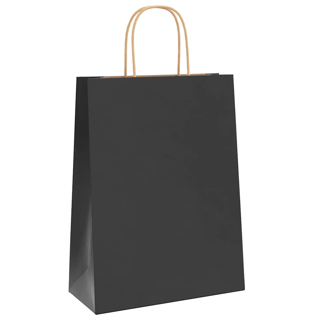 Papiertragetaschen 250 Stk. mit Henkeln Schwarz 26x12x35 cm