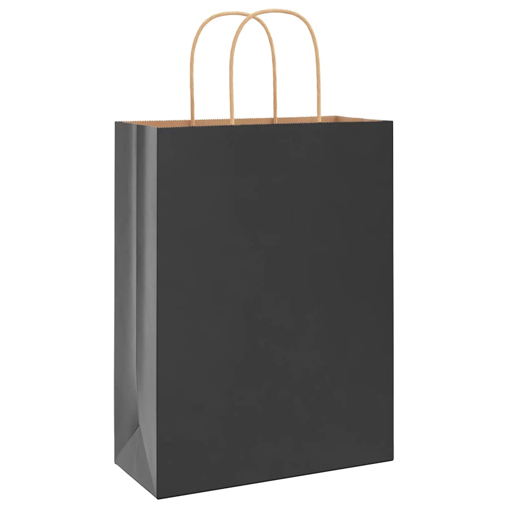 Papiertragetaschen 250 Stk. mit Henkeln Schwarz 26x12x35 cm
