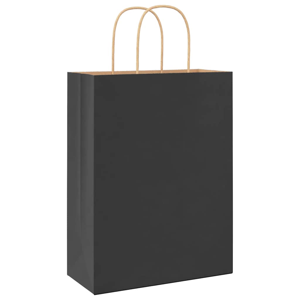 Papiertragetaschen 250 Stk. mit Henkeln Schwarz 26x12x35 cm
