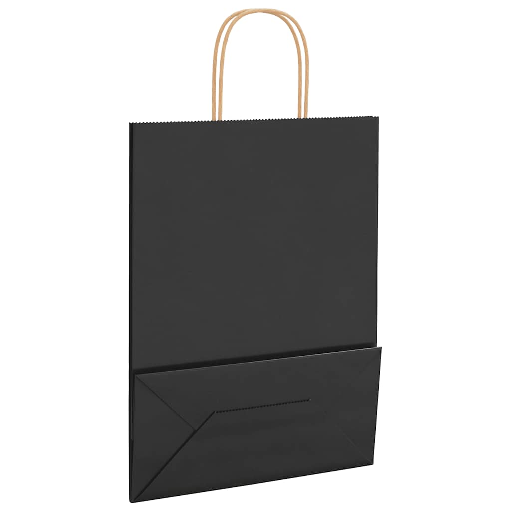 Papiertragetaschen 250 Stk. mit Henkeln Schwarz 26x12x35 cm