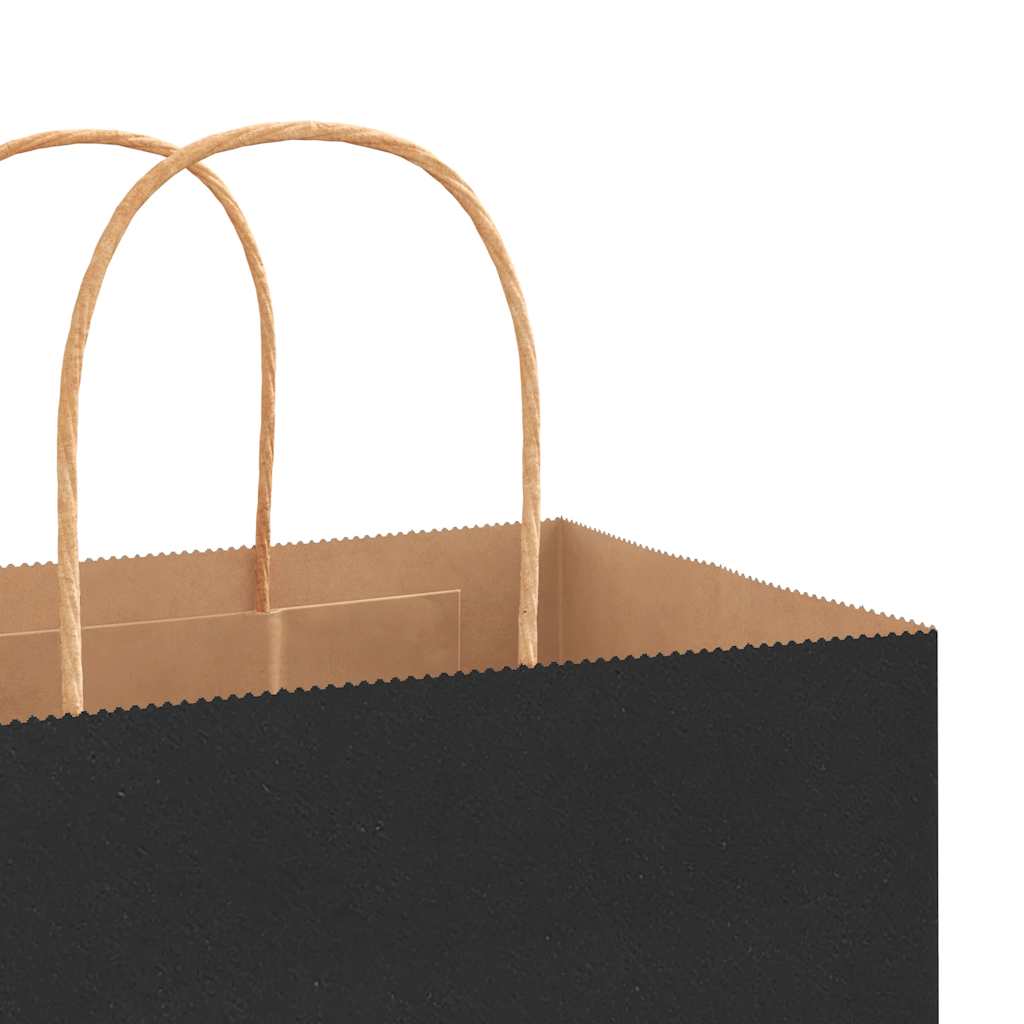 Papiertragetaschen 250 Stk. mit Henkeln Schwarz 26x12x35 cm