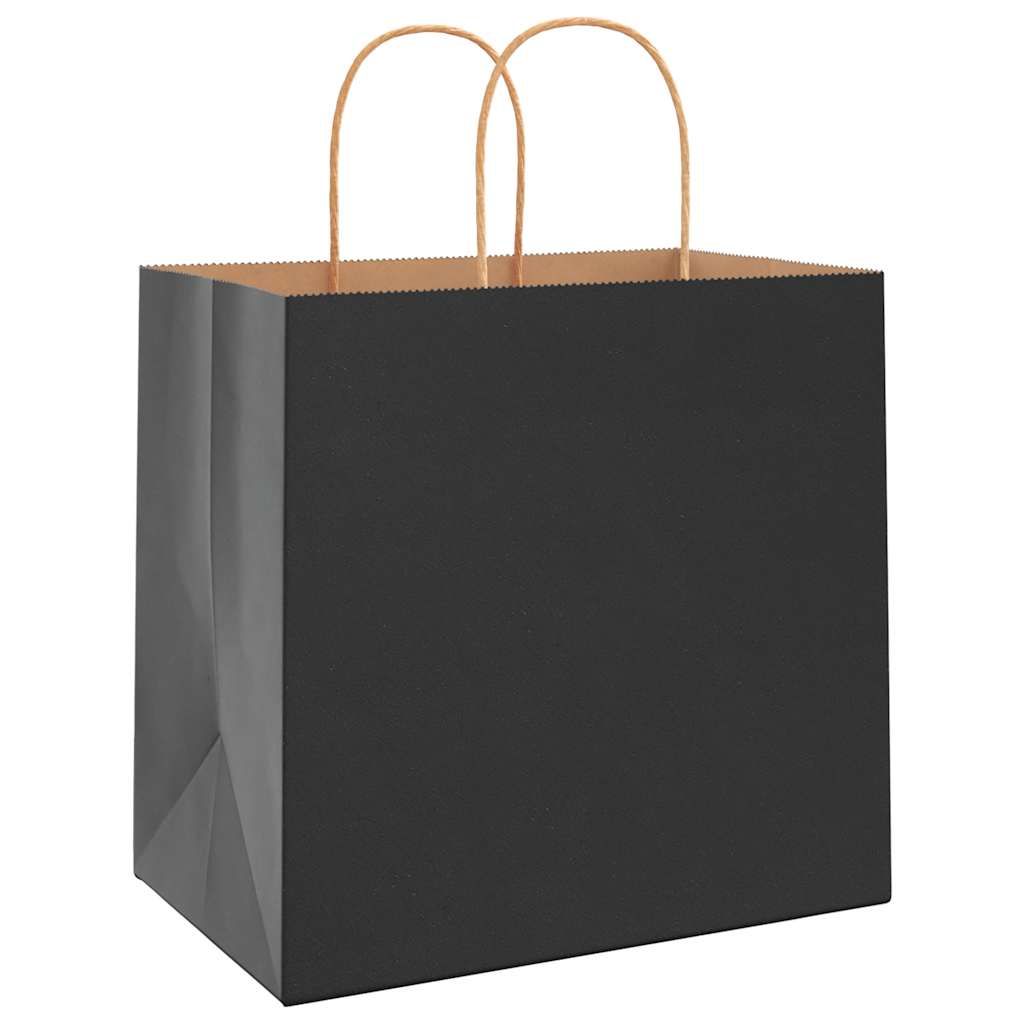 Papiertragetaschen 250 Stk. mit Henkeln Schwarz 26x17x25 cm