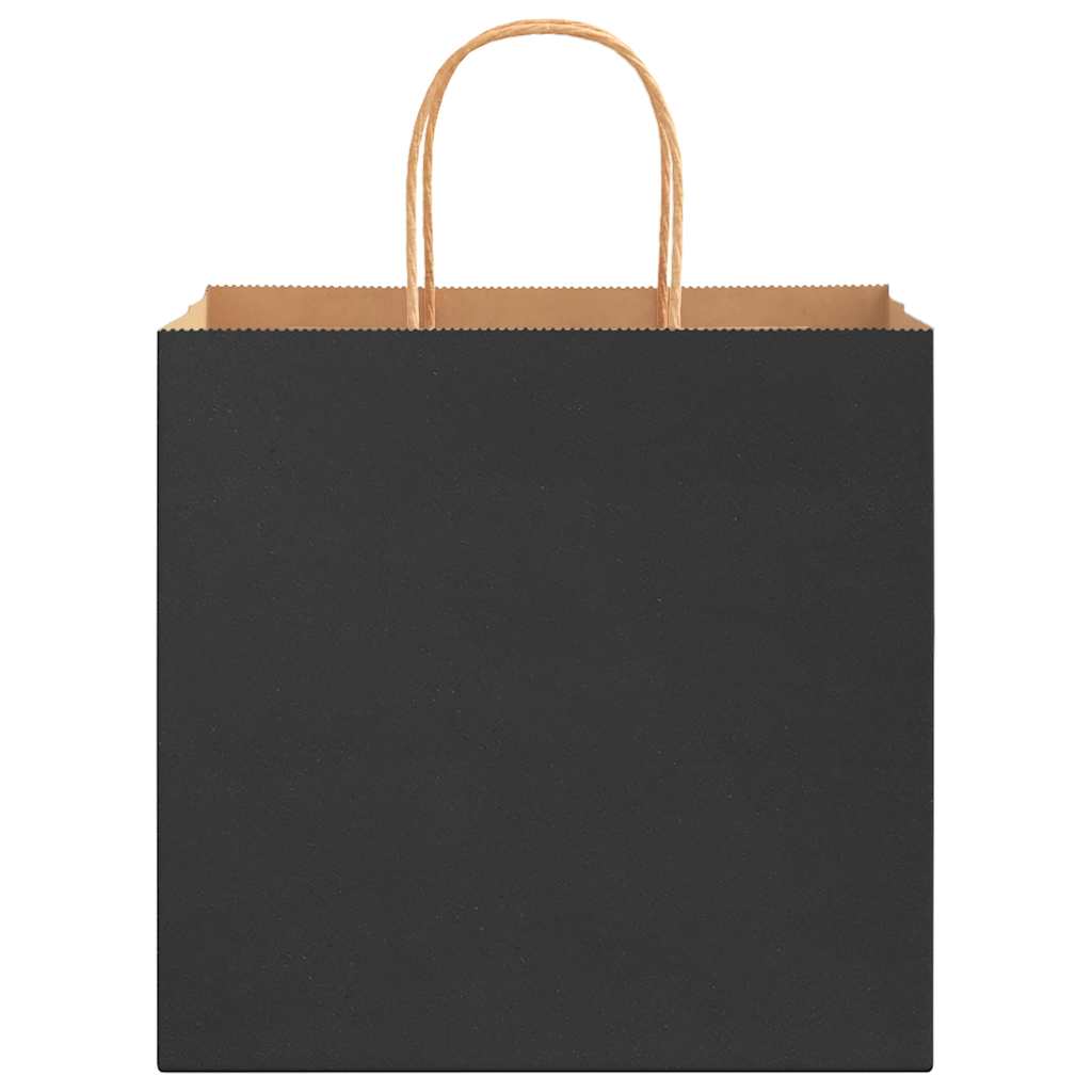 Papiertragetaschen 250 Stk. mit Henkeln Schwarz 26x17x25 cm