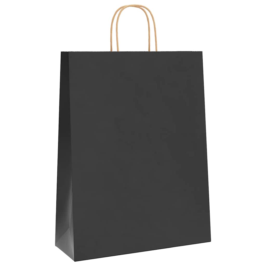 Papiertragetaschen 250 Stk. mit Henkeln Schwarz 32x12x42 cm