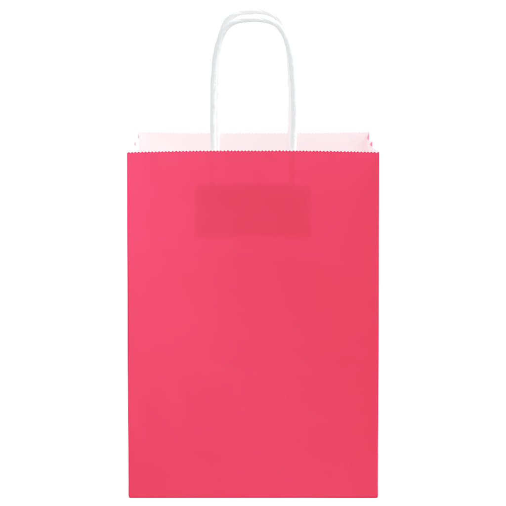 Papiertragetaschen 50 Stk. mit Henkeln Rosa 15x8x21 cm