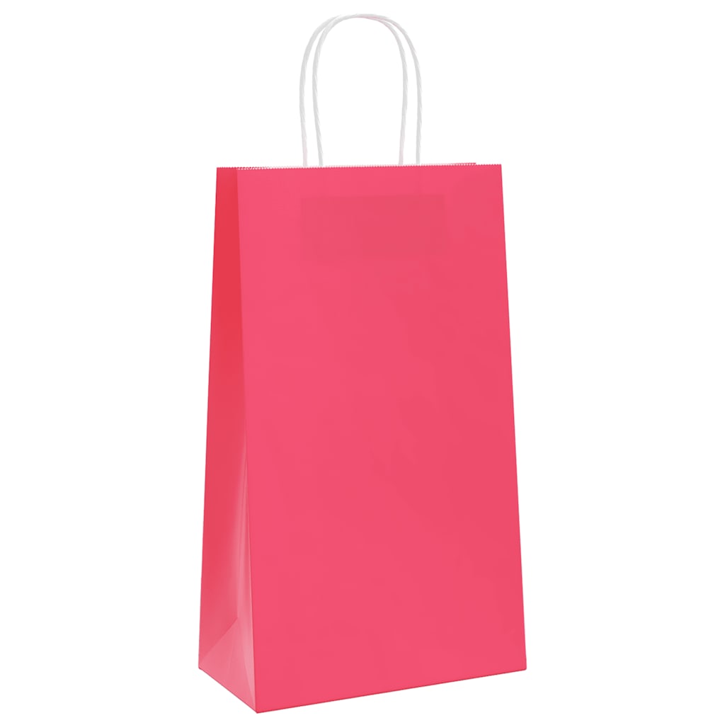 Papiertragetaschen 50 Stk. mit Henkeln Rosa 21x11x36 cm