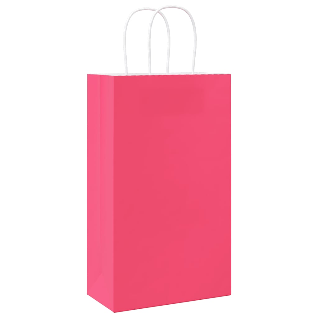 Papiertragetaschen 50 Stk. mit Henkeln Rosa 21x11x36 cm