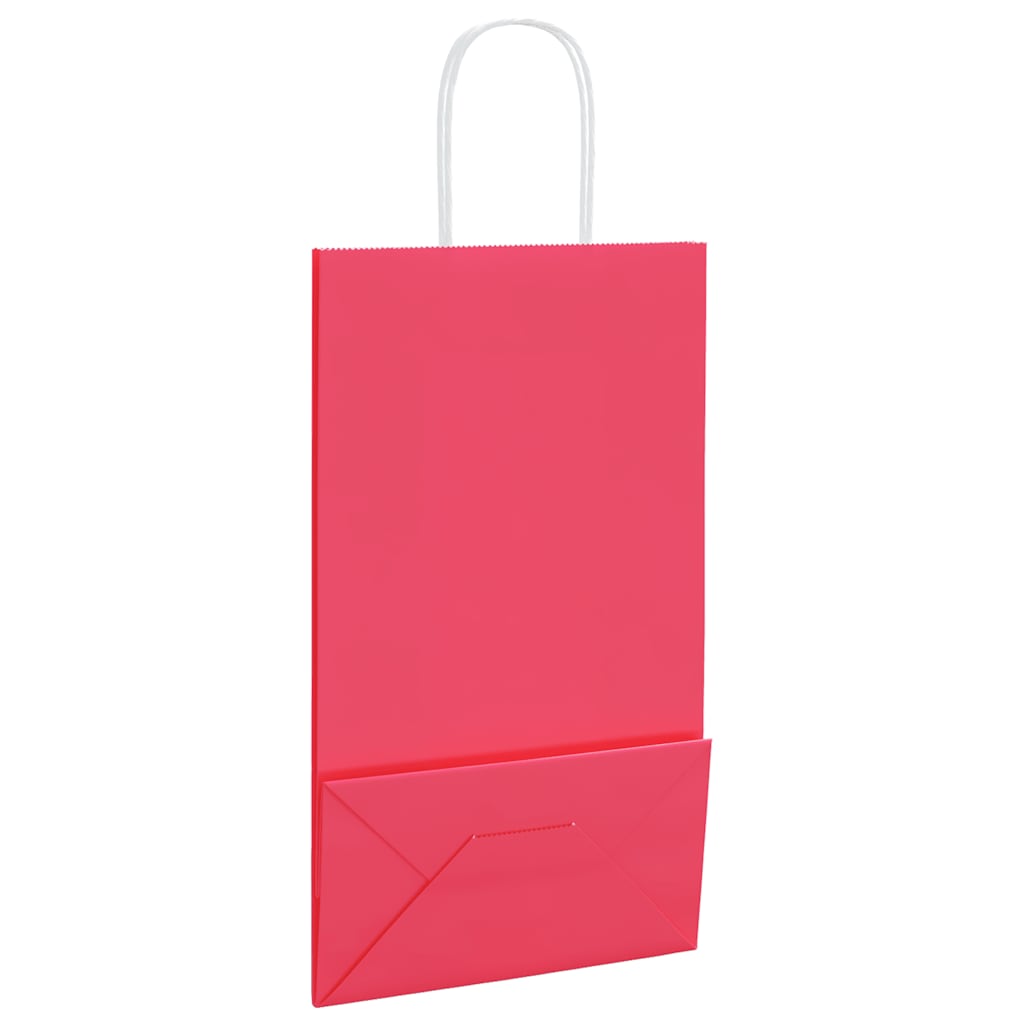 Papiertragetaschen 50 Stk. mit Henkeln Rosa 21x11x36 cm