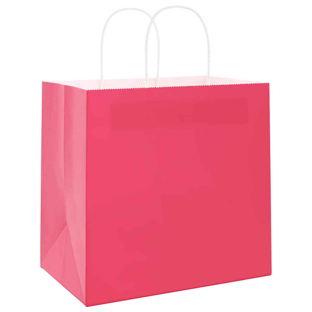 Papiertragetaschen 50 Stk. mit Henkeln Rosa 26x17x25 cm