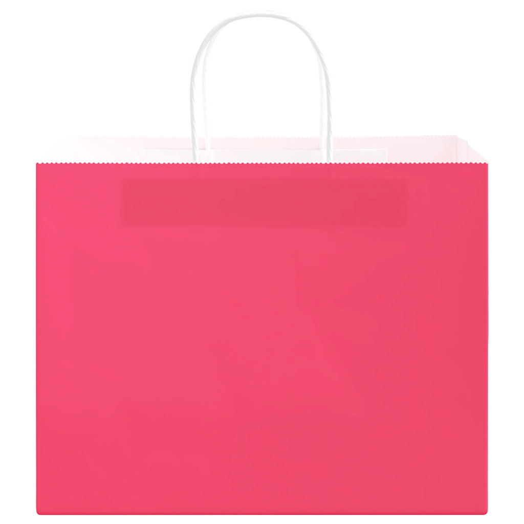 Papiertragetaschen 50 Stk. mit Henkeln Rosa 32x22x24 cm