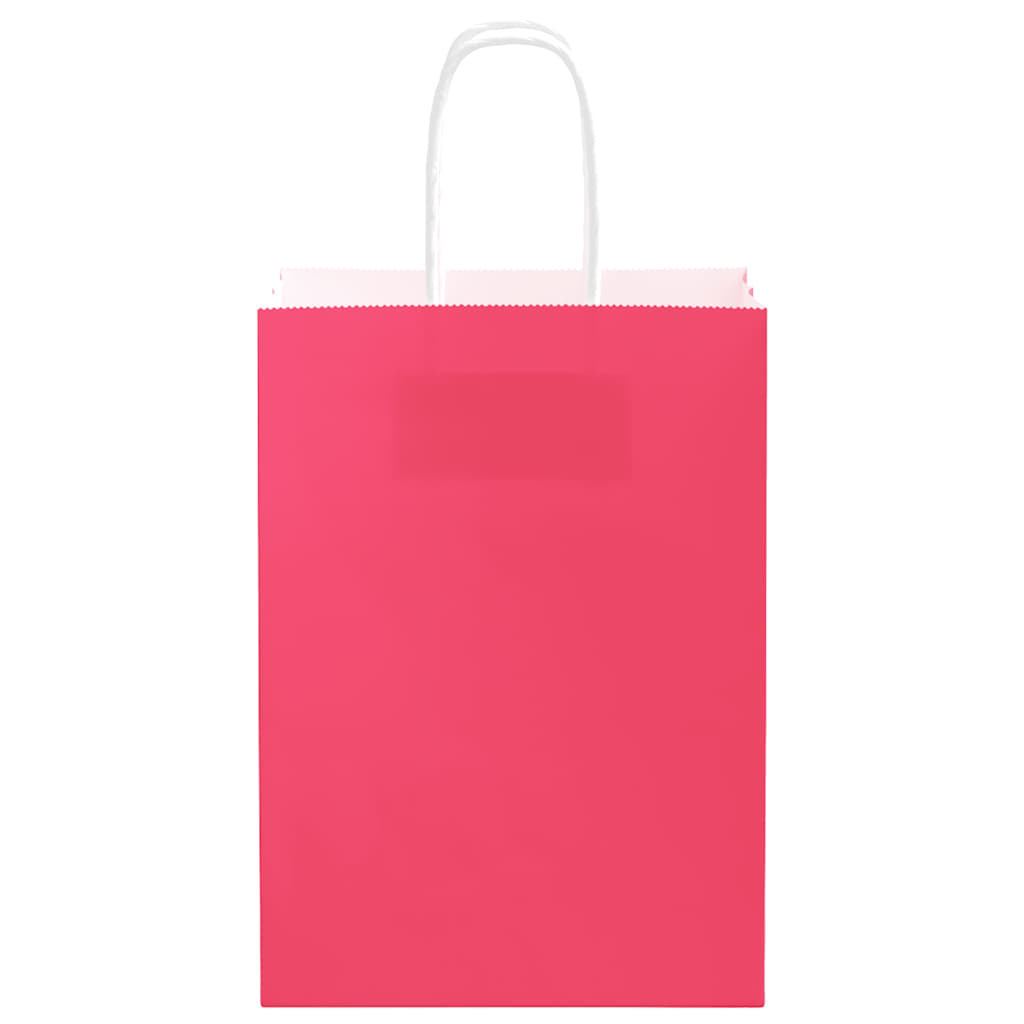 Paper carrier bags 250 pcs. with handles pink 15x8x21 cm
