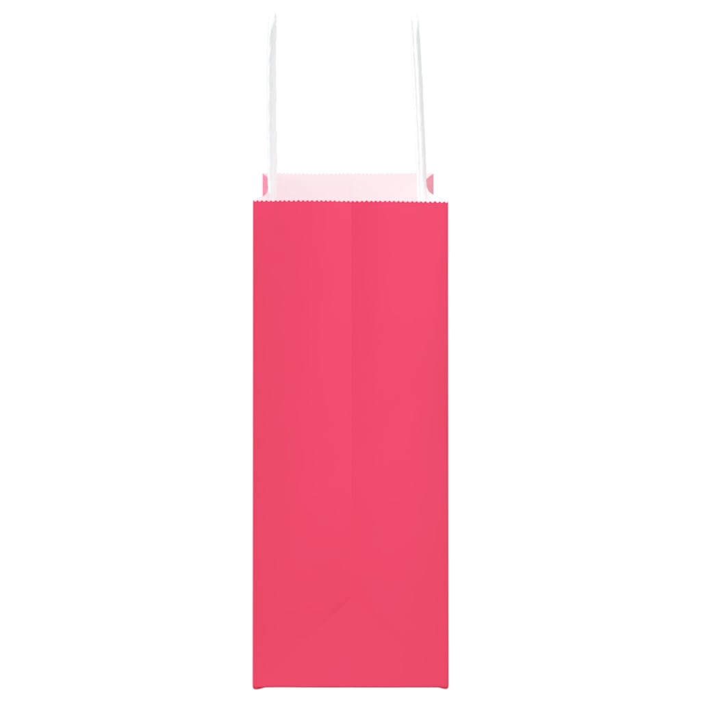 Paper carrier bags 250 pcs. with handles pink 15x8x21 cm
