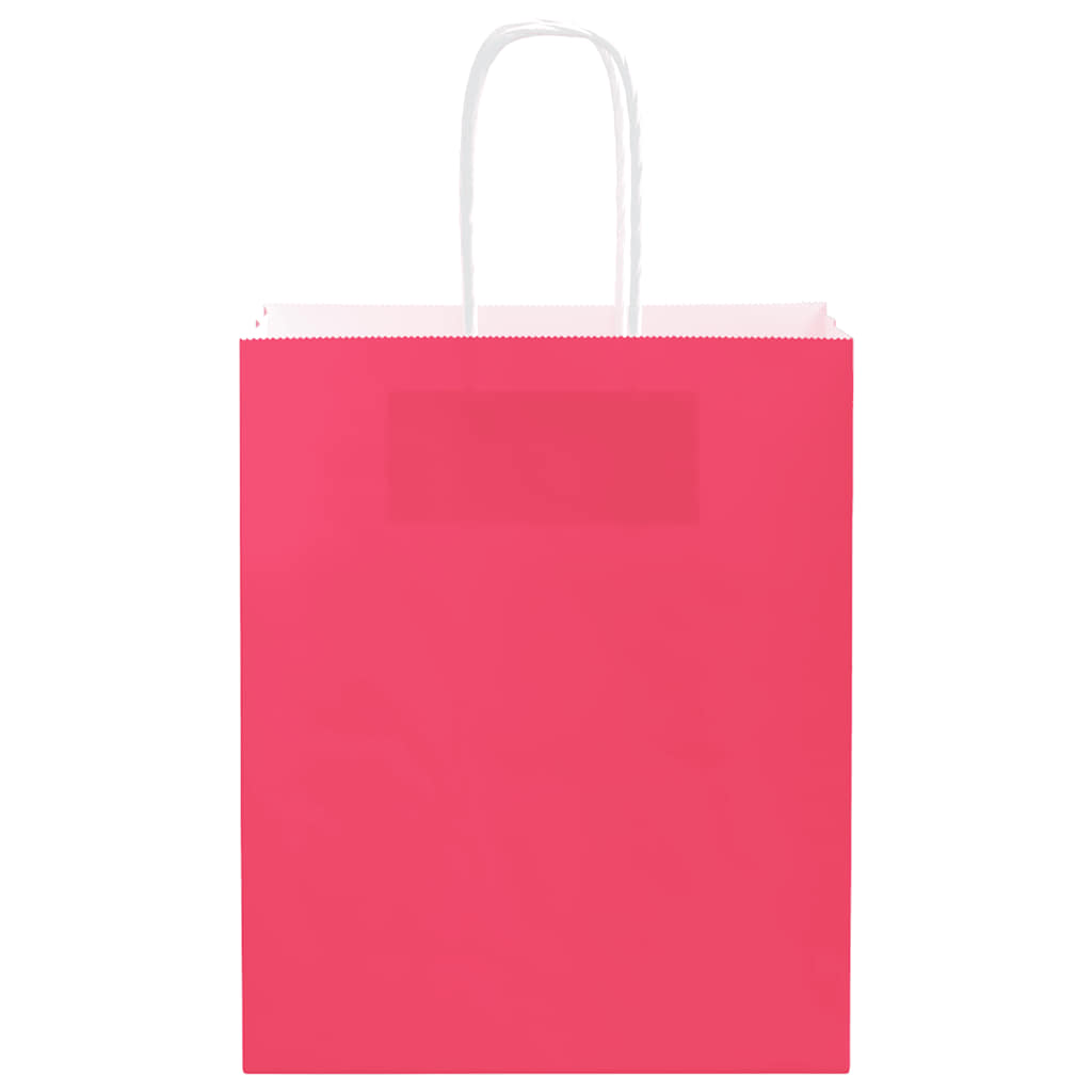 Papiertragetaschen 250 Stk. mit Henkeln Rosa 18x8x22 cm