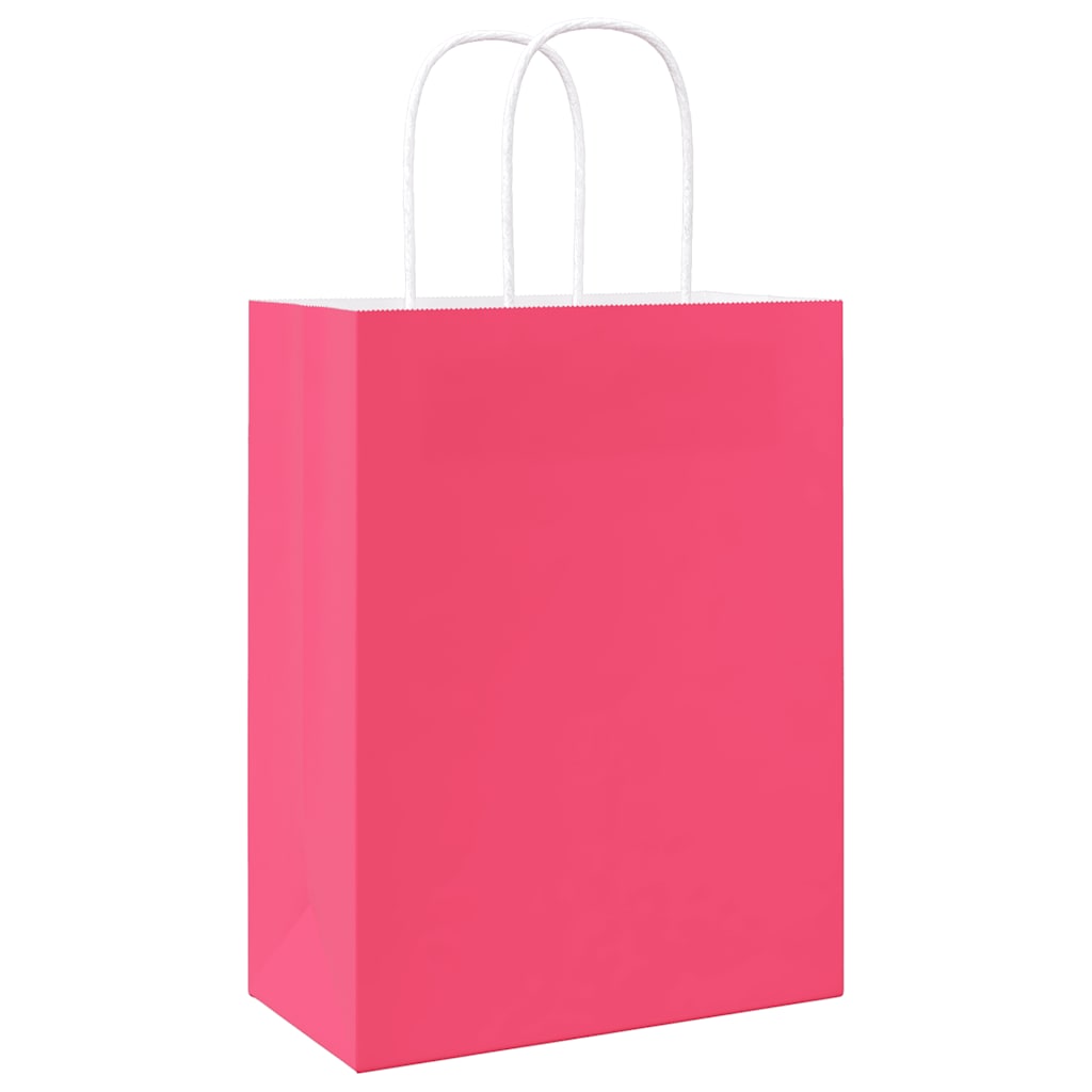 Papiertragetaschen 250 Stk. mit Henkeln Rosa 21x11x28 cm