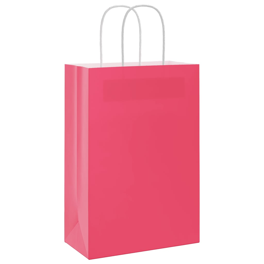 Papiertragetaschen 250 Stk. mit Henkeln Rosa 21x11x31 cm