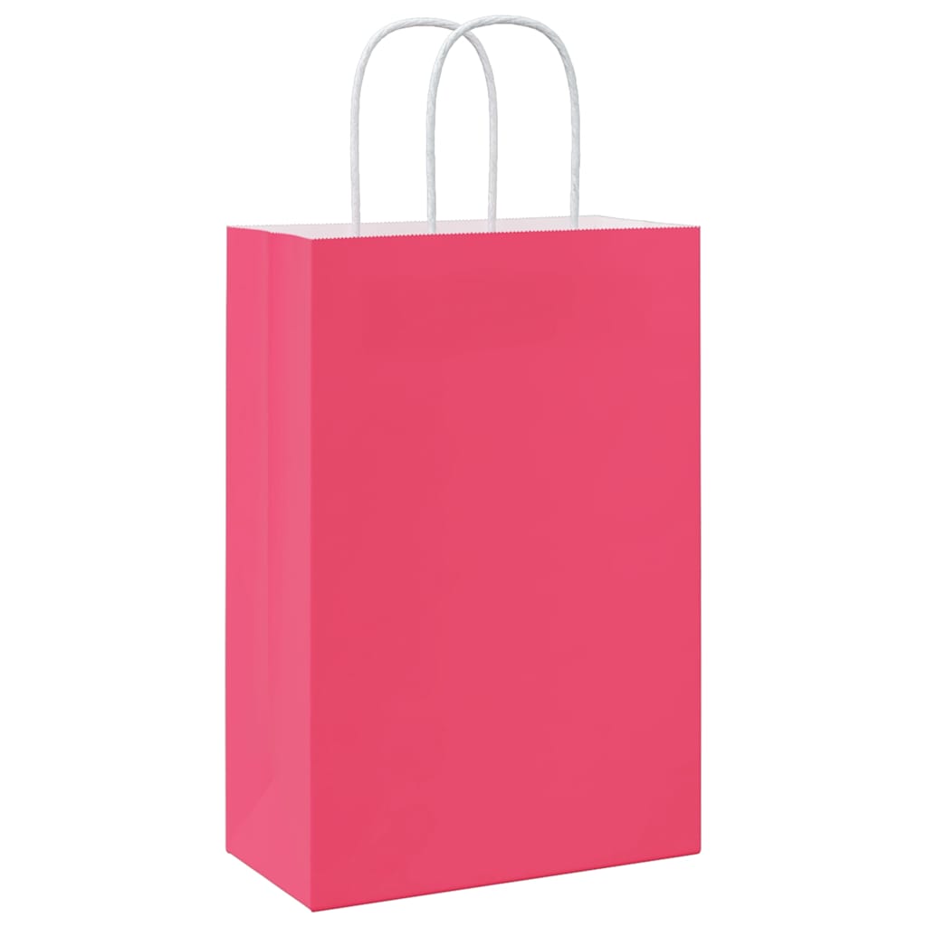 Papiertragetaschen 250 Stk. mit Henkeln Rosa 21x11x31 cm