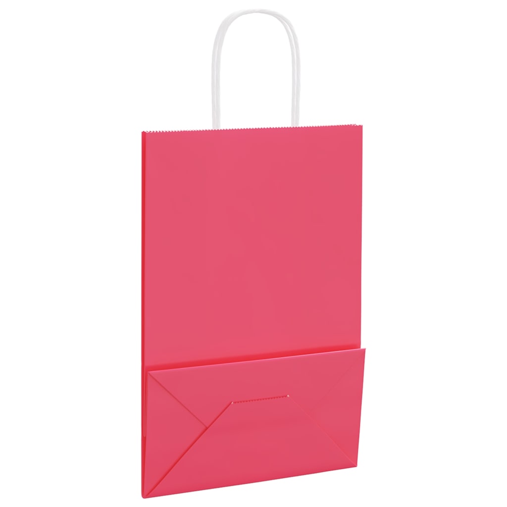 Papiertragetaschen 250 Stk. mit Henkeln Rosa 21x11x31 cm